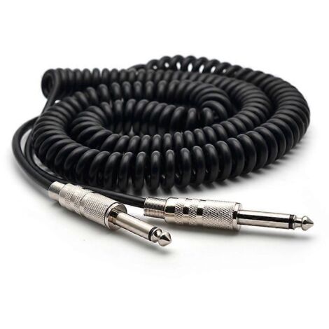 Guitar Spring Cable 6.35/6.5 Guitar Bass Audio Cable Shield Wire 5M--