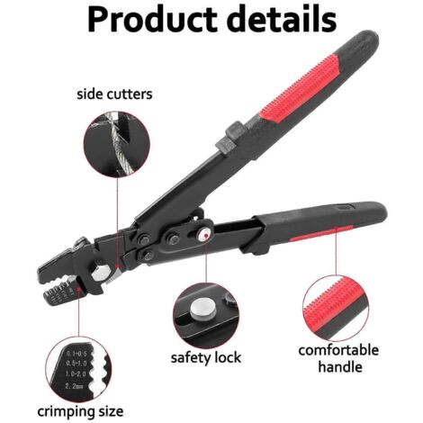 Wire Rope Crimping Tool Crimpers Fishing Plier with Crimp Sleeves Kit-- (1/5)