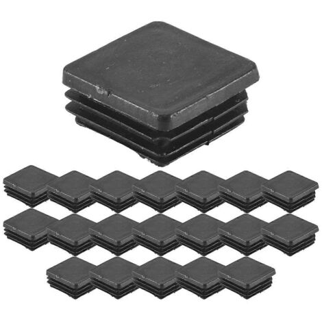 20 Pcs Plastic Square Blanking End Caps Tube Inserts 25mm x 25mm-- (1/5)