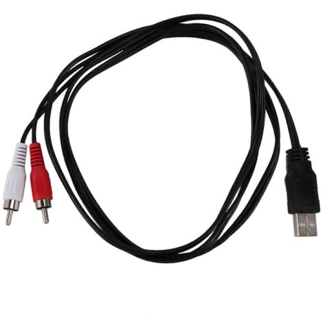 1.5M Usb A Male To 2X Rca Phono Av Cable Tv Aux Audio Video Adapter-- (1/5)