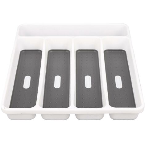 Large Gray Container 5 Compartments Storage Box for Tableware-- (1/5)
