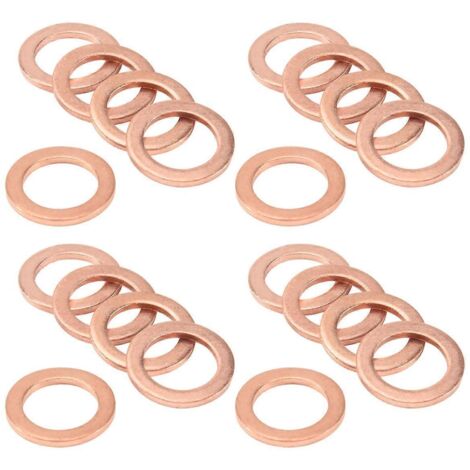 20pcs 12mm x 18mm x 1.5mm Copper Flat Washer Ring Sealing Fitting-- (1/5)