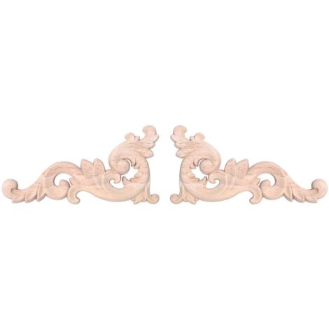 2pcs Wood Onlay Unpainted Applique Frame Door Decors Decal 1580.8cm-- (1/5)