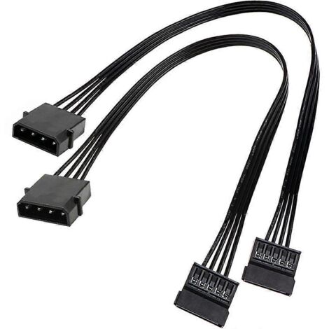 Molex IDE 4 Pin Male to 15 Pin Female SATA Power Converter,2 Pack-- (1/5)