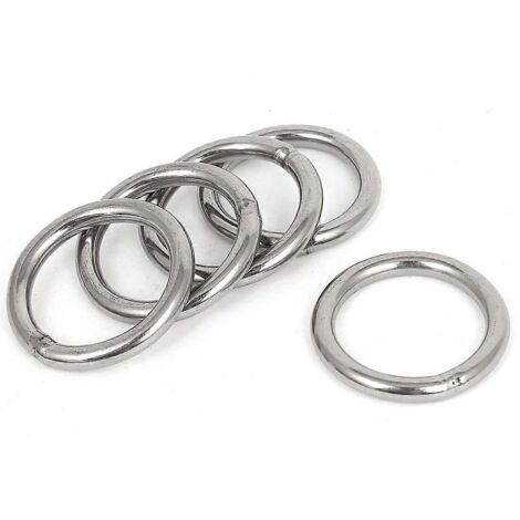 40mm x 5mm Stainless Steel Webbing Strapping Welded O Rings 5 Pcs-- (1/3)