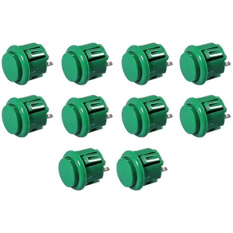 10 Pcs Arcade Buttons 24Mm Responsive Arcade Buttons Green-- (1/5)