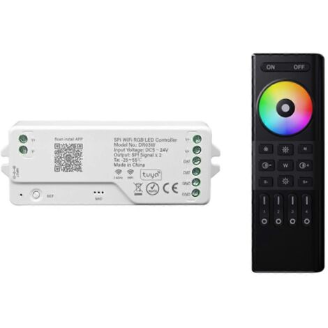 DR03W TUYA SPI WIFI RGB LED Controller Dimmer-Black-