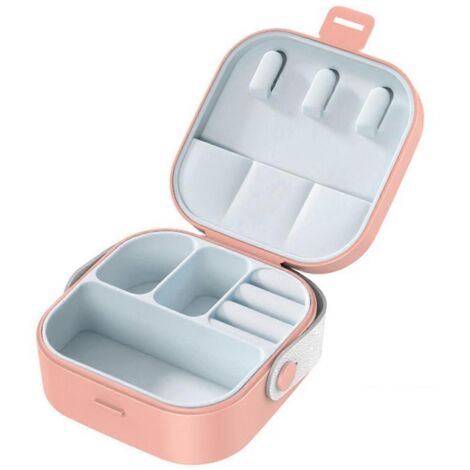 Earring Jewelry Case with Handle, Mini Jewelry Travel Case,Pink-- (1/5)