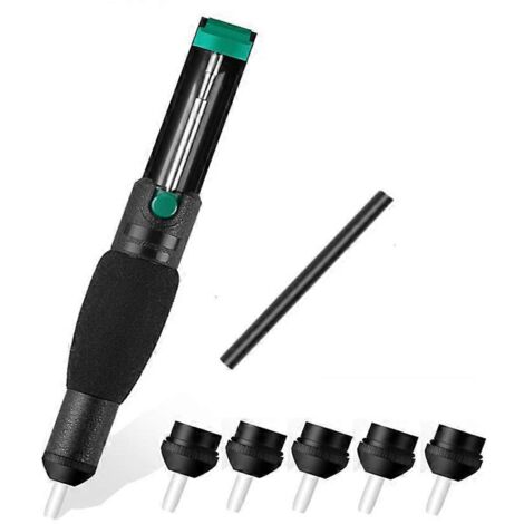 Double Ring Desoldering Suction Pump Sucker Desolder with 5 Nozzles-- (1/5)