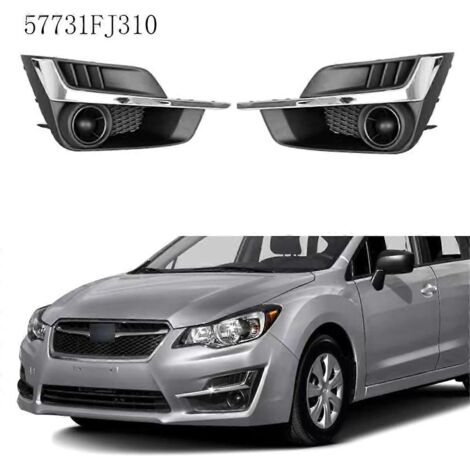 Front Bumper Fog Light Cover Fog Lamp Grille Trim for Subaru Impreza-Black & Plating- (1/5)