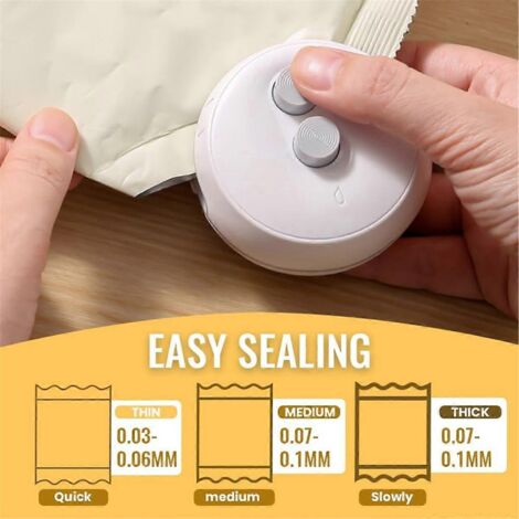Mini Bag Sealer 2 in 1 Heat Sealer with Cutter Bag Sealer C-Black & White- (1/5)