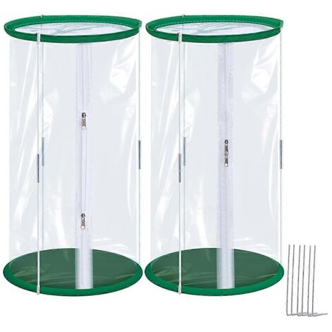 2Pcs PVC Mini Greenhouse, 23.6 x 11.8inch Plant Mini Greenhouse Cover-Green&White- (1/5)