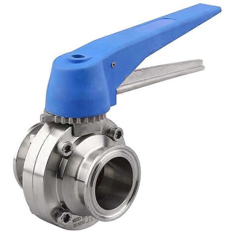Butterfly Valve with Blue Trigger Handle Tri-Clamp(1.5 Inch)-- (1/5)