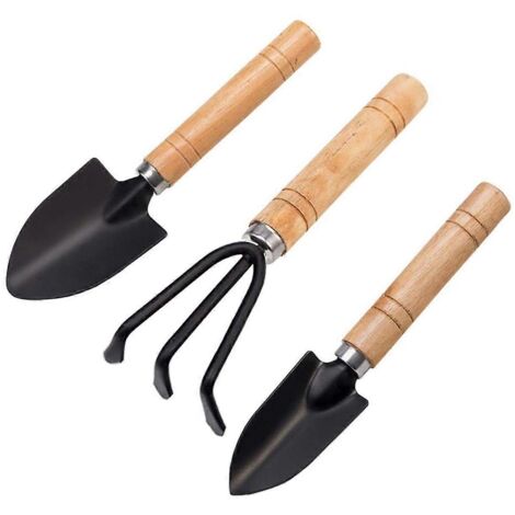 Set of 3 Mini Garden Tool Hand Planting Tools Small Shovel Rake Spade-- (1/5)