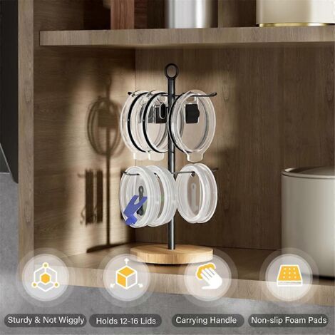 Tumbler Lid Organizer,Stand Cup Lid Organizer inside Cabinet-- (1/5)