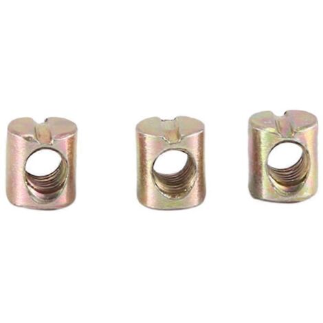 10pcs M6 Barrel Bolts Dowel Slotted Nut for Beds Crib Chairs-- (1/5)