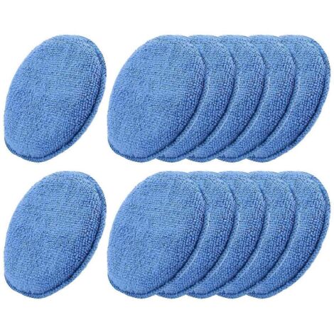 Microfiber Wax Applicator 12pcs Car Cleaning Polishing Sponge, Blue-- (1/5)