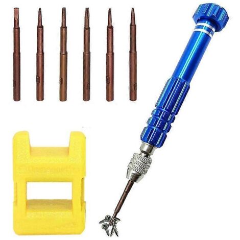 Magnetic 6 in 1 Tiny Screw Driver Kit,for Watch, Eyeglass Etc-- (1/5)