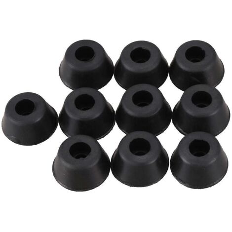 10 Pcs 21mm x 10mm Conical Recessed Bumpers Pads Black-- (1/5)