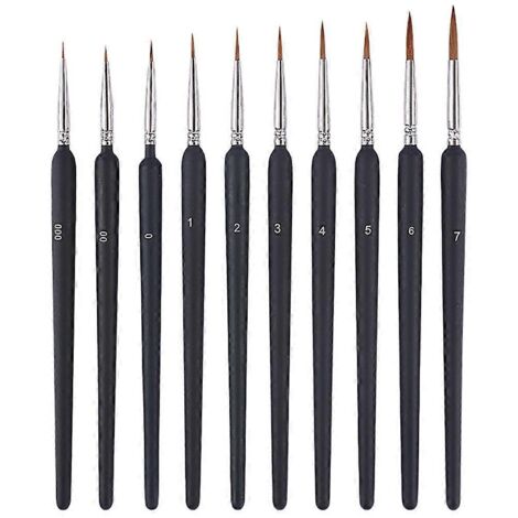 10 Fine-Pointed Brushes for Scale Model Painting and Line Drawing-- (1/5)