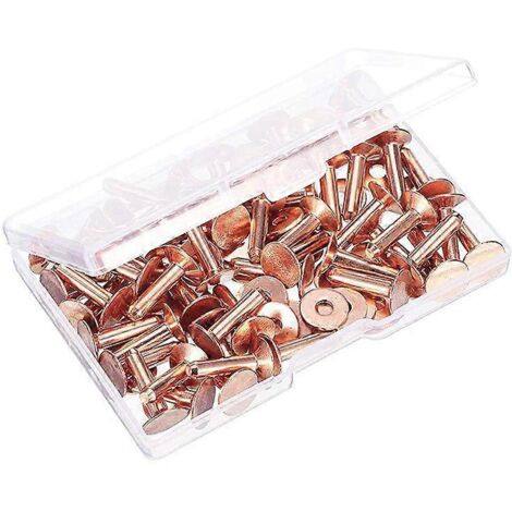 100 Sets Copper Rivets and Burrs Washers Leather Copper Rivet-- (1/5)