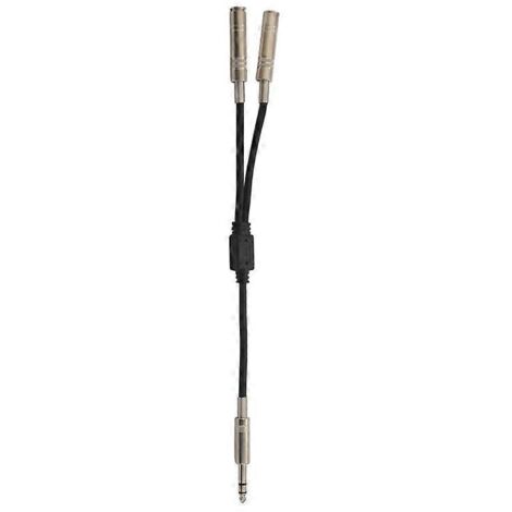 6.35mm 1/4 Inch Stereo Jack Splitter Lead Plug to Double Sockets-- (1/5)