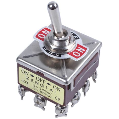 AC 380V 10A ON/OFF/ON 3 Positions 12 Pin Latching Toggle Switch 4PDT-- (1/5)