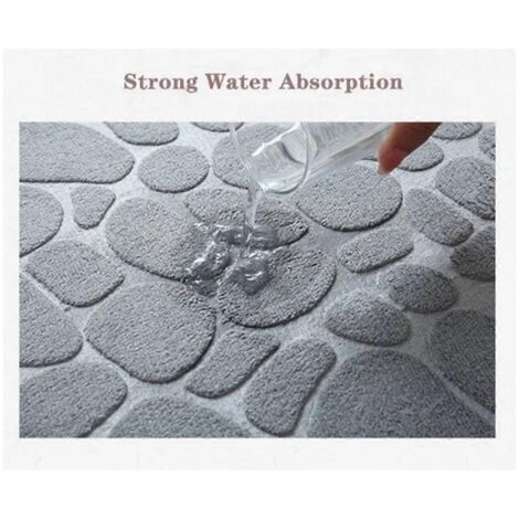 Cobblestone Bathroom Rugs Water Absorbent Bath Mats(50X80cm,Pink)-- (1/5)
