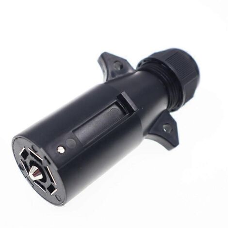 RV 7 Pin Trailer Plug Detachable 7 Way Round Trailer Side Connector-- (1/5)
