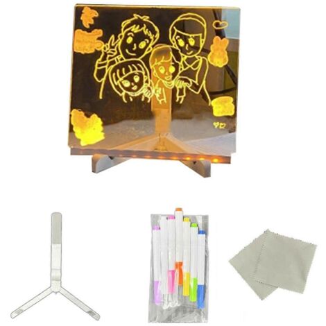Tableau blanc effaçable à sec LED multicolore (7 couleurs) (1/5)