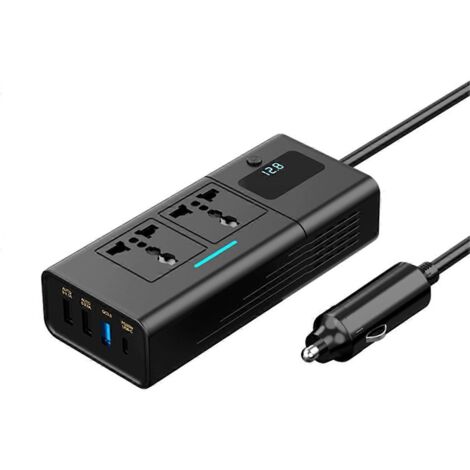 Convertisseur de voiture 200 W CC 12 V vers CA 220 V, PD QC3.0, 4 ports USB - 220 V (1/5)