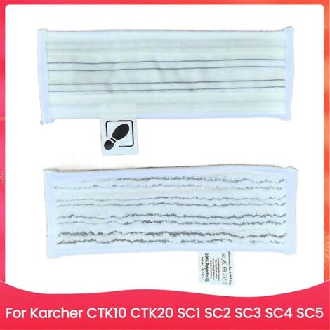 Lot de 2 chiffons de balai en microfibre pour Karcher CTK10 CTK20 SC1 SC2 SC3 SC4-- (1/5)