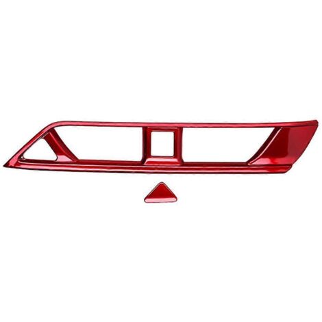 Autocollant de garniture de bouches d'aération de climatisation pour voiture à conduite à droite, rouge-- (1/5)