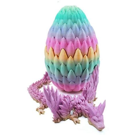 Œuf de dragon 3D à l'intérieur d'un œuf articulé en cristal, décoration intérieure --- (1/5)