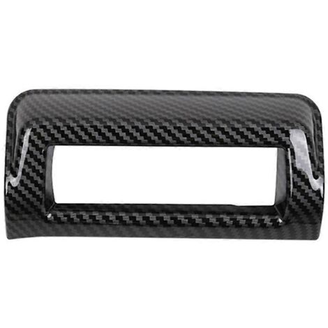 Autocollant de garniture de bouton de voiture pour conduite à gauche, motif fibre de carbone (1/5)