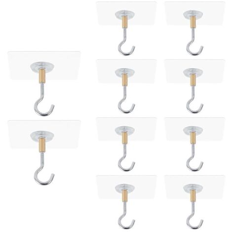 Crochets adhésifs pour plafond, lot de 10 crochets de suspension pour plafond -- (1/5)