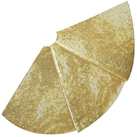 Jupe de sapin de Noël petite taille, jupe de sapin à paillettes dorées de 91 cm (36 pouces) (1/5)