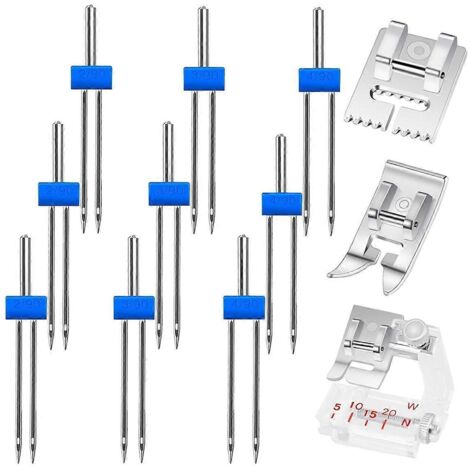 Aiguille double avec pied presseur Différents pieds presseurs-- (1/5)