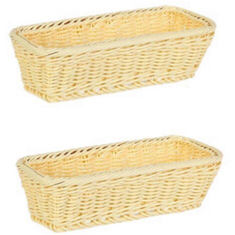 Panier tressé en rotin plastique pour ranger cuillères, fourchettes, couteaux et baguettes B-- (1/5)