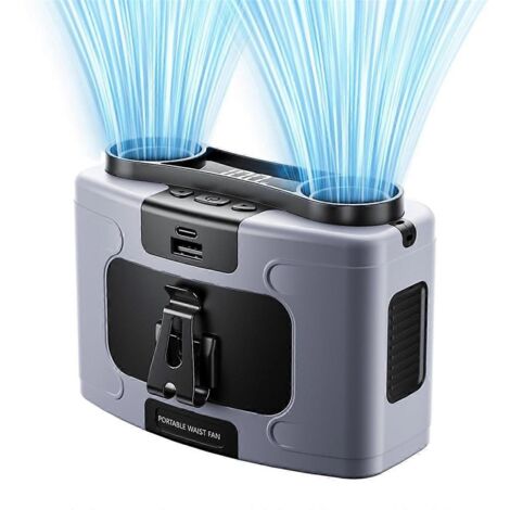 Ventilateur de taille, ventilateur personnel portable rechargeable USB avec clip de taille --- (1/5)