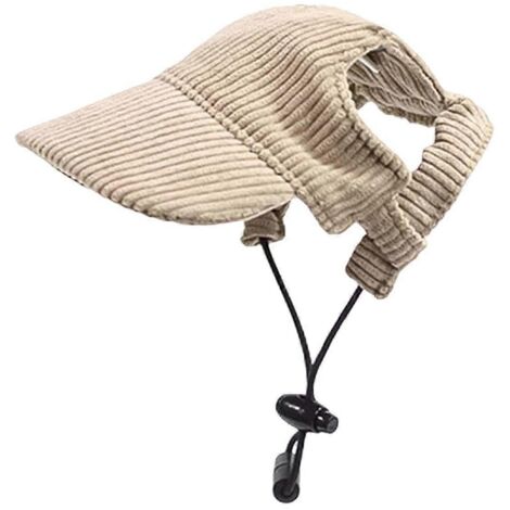 Chapeau de protection solaire ajustable pour animaux de compagnie (chat et chien) avec visière et trous pour les oreilles, taille XL. (1/5)