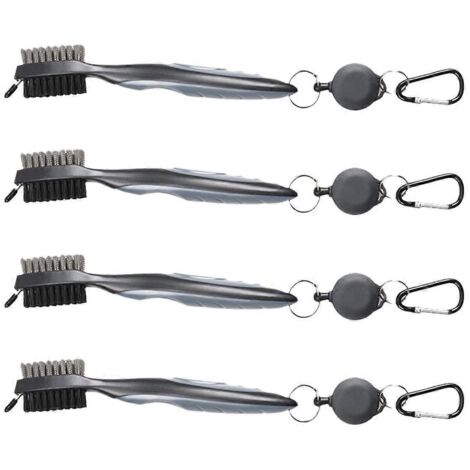 Brosse de nettoyage pour clubs de golf, outil de nettoyage double face pour balles, gris-- (1/5)
