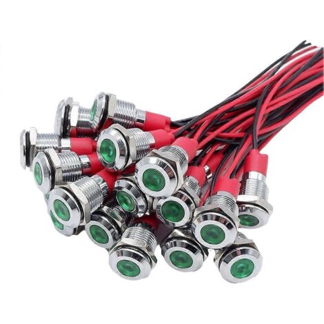 Lot de 20 voyants lumineux LED métalliques de 6 mm, verts (1/5)