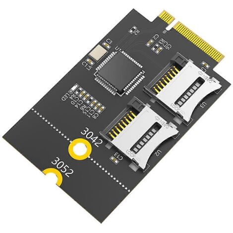 Lecteur double de cartes micro-SD, carte TF vers lecteur NGFF M.2 Key B--- (1/5)