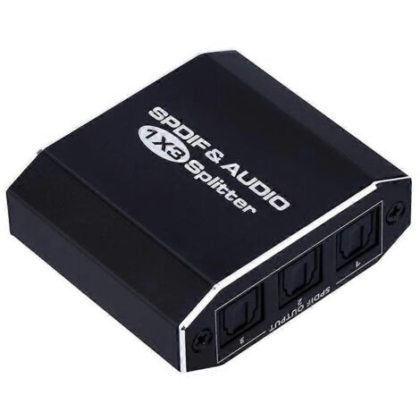 Répartiteur audio à fibre optique SPDIF Toslink 1 entrée 3 sorties en alliage d'aluminium (1/5)