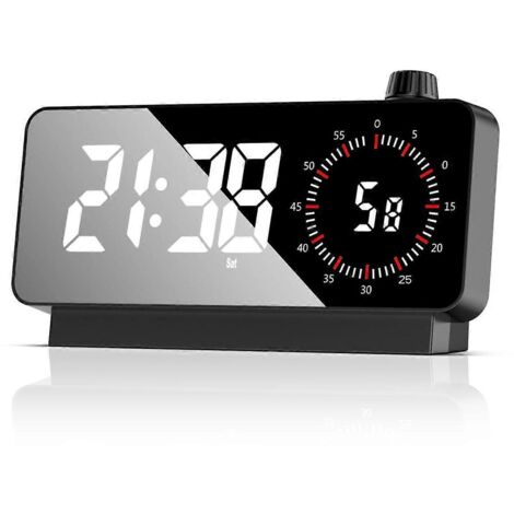 Réveil avec : Horloge de bureau numérique à piles, noire -- (1/5)