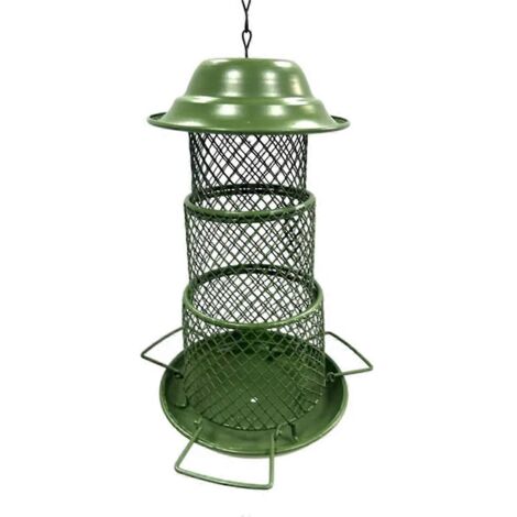 Mangeoire à oiseaux télescopique ronde en métal pour extérieur (1/5)