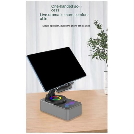 Support de téléphone portable 3 en 1, pivotant et réglable en hauteur, noir -- (1/5)