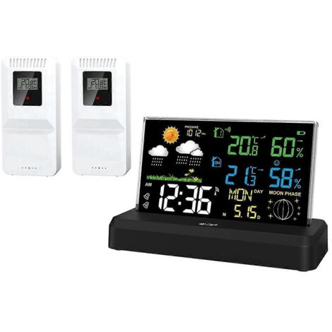 Station météo à une ou deux entrées, horloge météorologique, prise UE A-- (1/5)