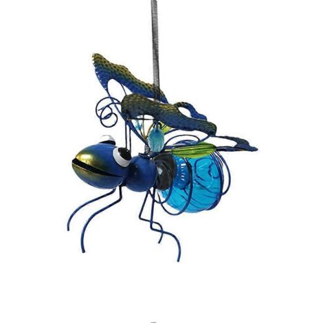Statue d'insecte en fer solaire avec guirlande lumineuse LED à suspendre à un arbre C-- (1/5)
